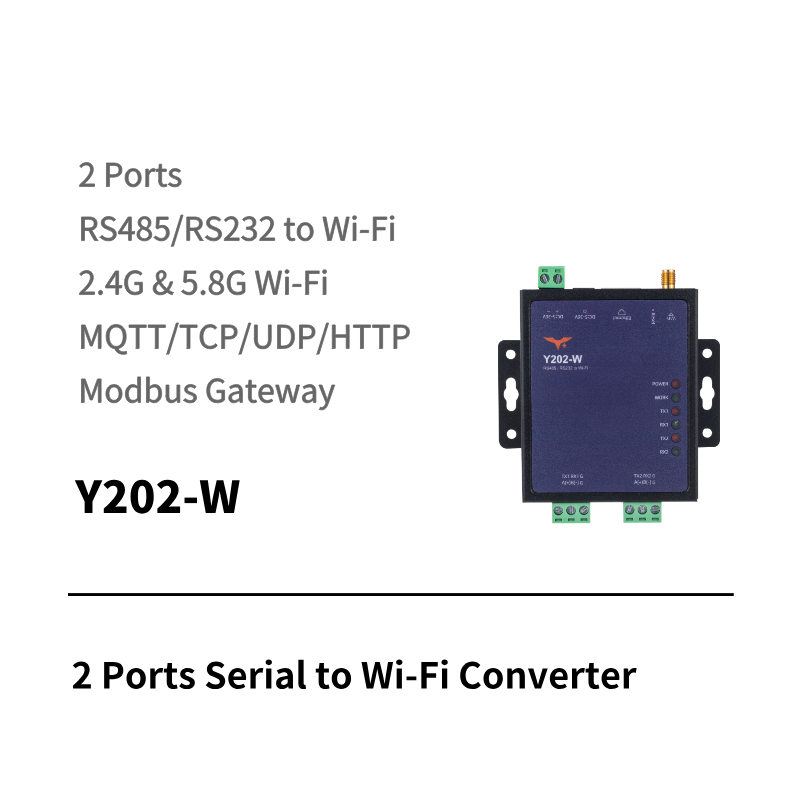 Y202-W 2 Ports Serial to Wi-Fi Converter