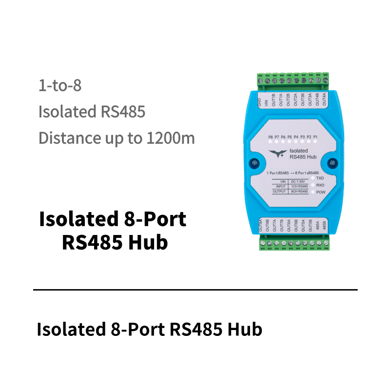 Isolated 8-Port RS485 Hub