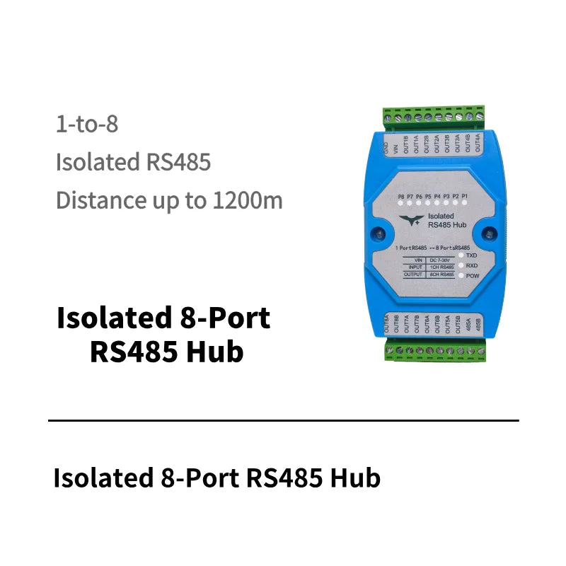 Isolated 8-Port RS485 Hub
