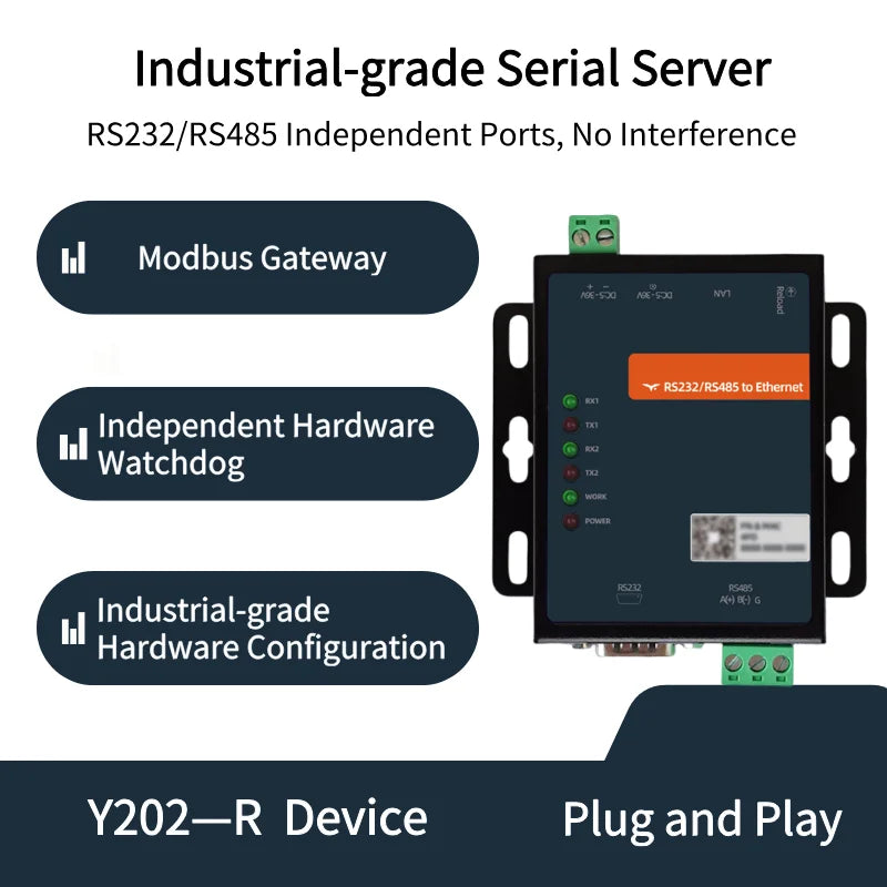 Y202-R 2 Ports Serial to Ethernet Converter