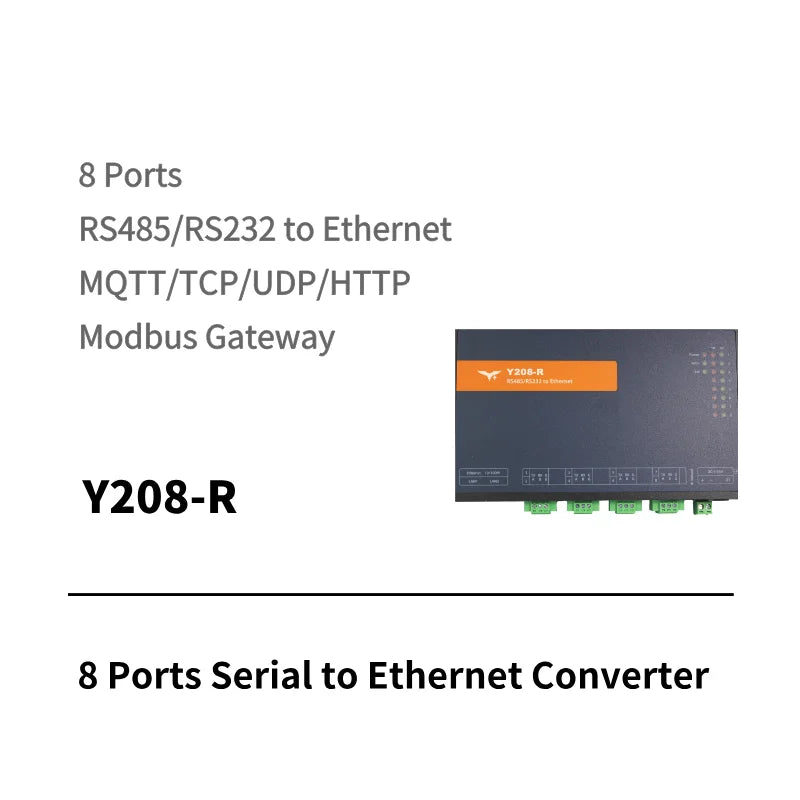 Y208-R 8 Ports Serial to Ethernet Converter
