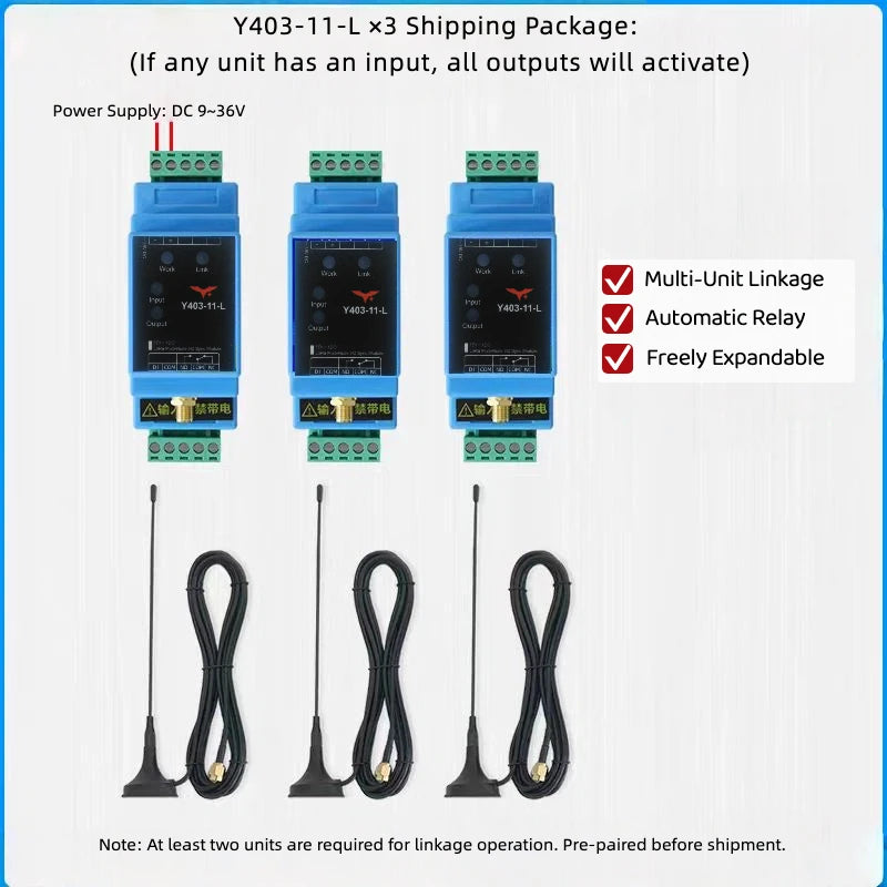 1DI+1DO LoRa Wireless Multi-Node I/O Sync Module