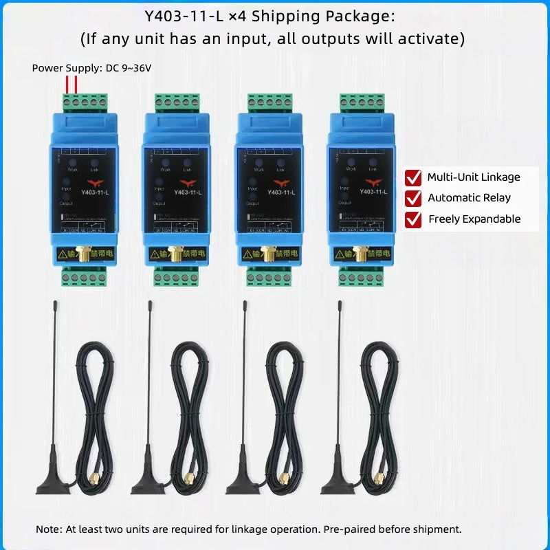 1DI+1DO LoRa Wireless Multi-Node I/O Sync Module