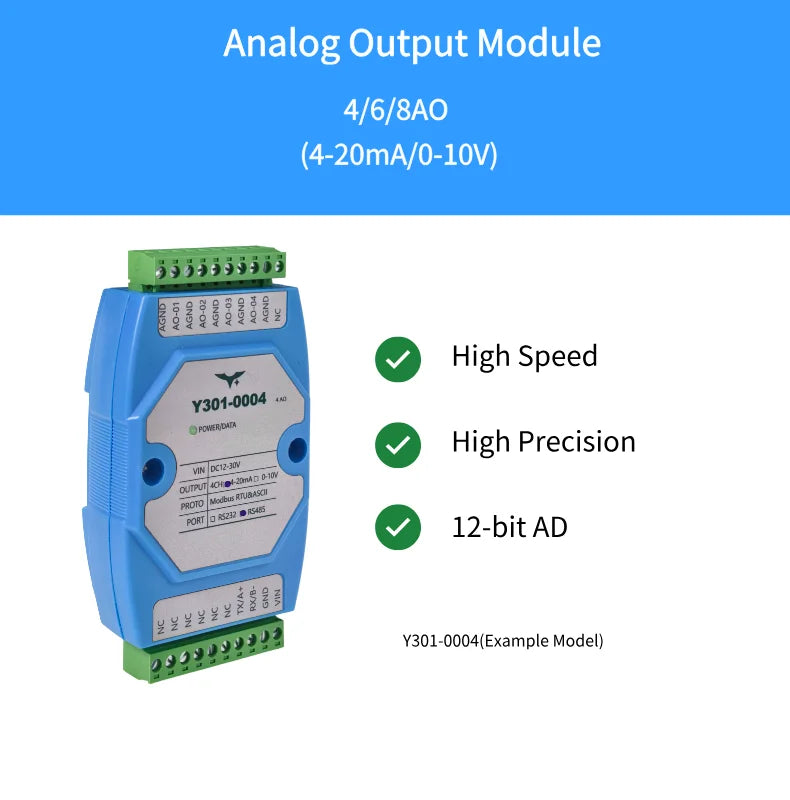 Y301-0004/0006/0008 4/6/8-Channel Analog Output Module