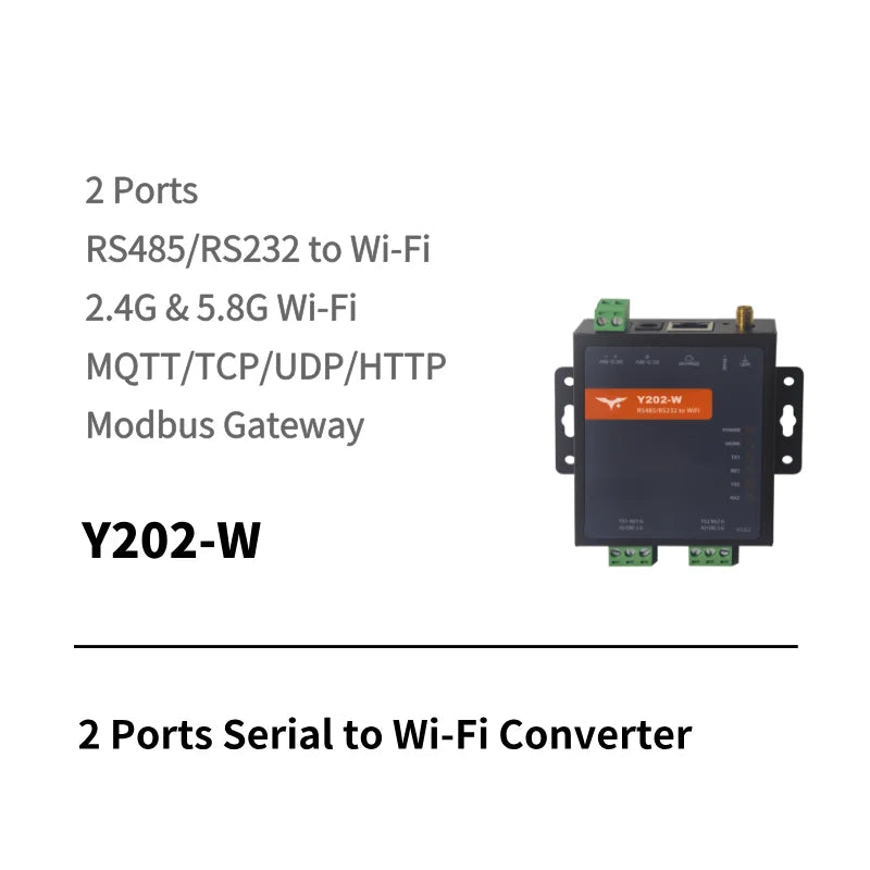 Y202-W 2 Ports Serial to Wi-Fi Converter